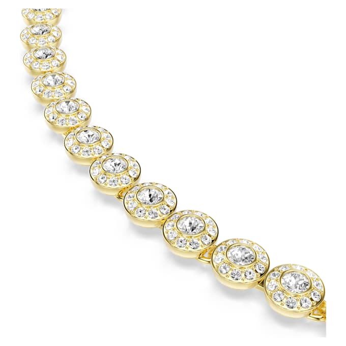 Una Angelic-ketting, rond geslepen, klein, wit, verguld Una Angelic-ketting, rond geslepen, klein, wit, verguld