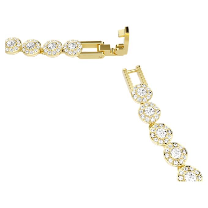 Una Angelic-ketting, rond geslepen, klein, wit, verguld Una Angelic-ketting, rond geslepen, klein, wit, verguld