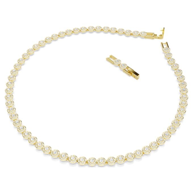 Una Angelic-ketting, rond geslepen, klein, wit, verguld Una Angelic-ketting, rond geslepen, klein, wit, verguld