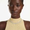 Una Angelic-ketting, ronde slijpvorm, medium, wit, gerhodineerd