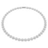 Una Angelic-ketting, ronde slijpvorm, medium, wit, gerhodineerd