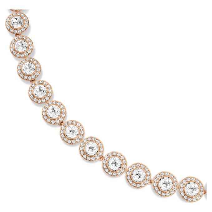 Una Angelic-ketting, ronde slijpvorm, medium, wit, roségoudkleurig verguld Una Angelic-ketting, ronde slijpvorm, medium, wit, roségoudkleurig verguld