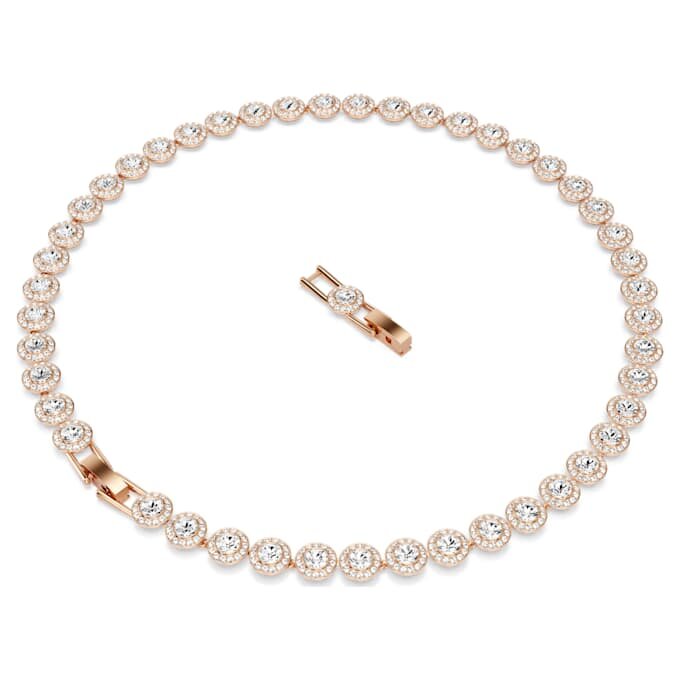 Una Angelic-ketting, ronde slijpvorm, medium, wit, roségoudkleurig verguld Una Angelic-ketting, ronde slijpvorm, medium, wit, roségoudkleurig verguld