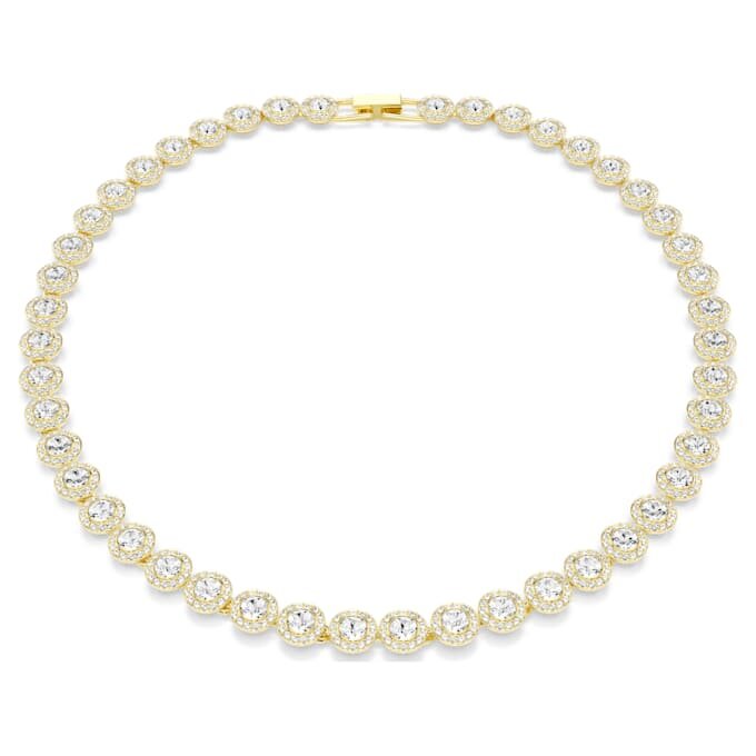 Una Angelic-ketting, ronde slijpvorm, wit, verguld Una Angelic-ketting, ronde slijpvorm, wit, verguld