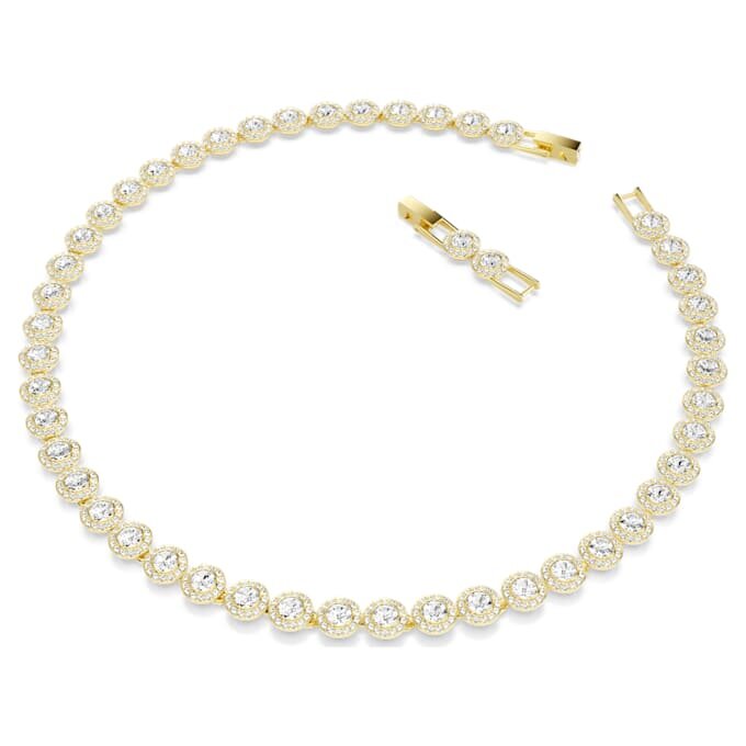 Una Angelic-ketting, ronde slijpvorm, wit, verguld Una Angelic-ketting, ronde slijpvorm, wit, verguld