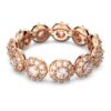 Una Angelic-ring met ronde slijpvorm, wit, roségoudkleurig verguld