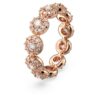 Una Angelic-ring met ronde slijpvorm, wit, roségoudkleurig verguld