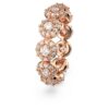 Una Angelic-ring met ronde slijpvorm, wit, roségoudkleurig verguld