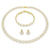 Una Angelic-set (3), ronde slijpvorm, wit, verguld