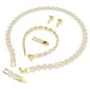 Una Angelic-set (3), ronde slijpvorm, wit, verguld