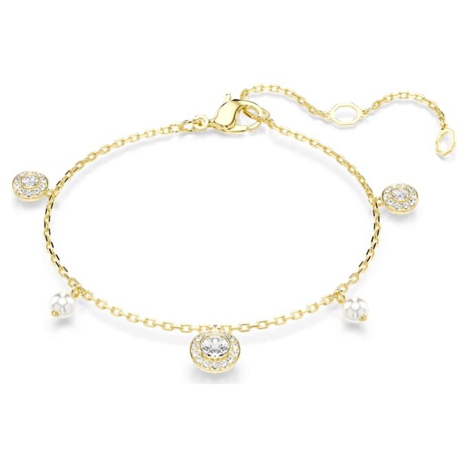 Una Angelic Strandage Crystal Pearl, ronde slijpvorm, wit, verguld Una Angelic Strandage Crystal Pearl, ronde slijpvorm, wit, verguld
