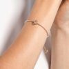 Una-armband Clover, roze, roségoudkleurig verguld