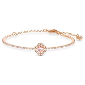 Una-armband Clover, roze, roségoudkleurig verguld