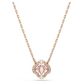 Una-ketting Clover, roze, roségoudkleurig verguld