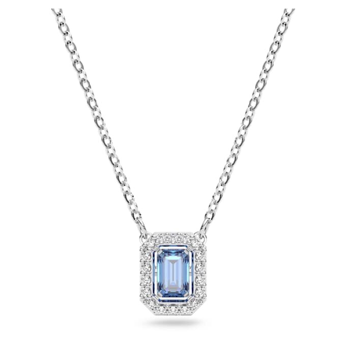 Una-ketting met achthoekige slijpvorm, blauw, gerhodineerd Una-ketting met achthoekige slijpvorm, blauw, gerhodineerd