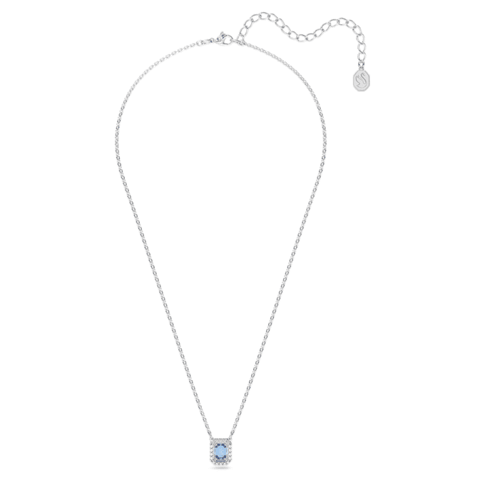 Una-ketting met achthoekige slijpvorm, blauw, gerhodineerd Una-ketting met achthoekige slijpvorm, blauw, gerhodineerd