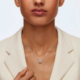 Una-ketting met ronde slijpvorm, blauw, gerhodineerd
