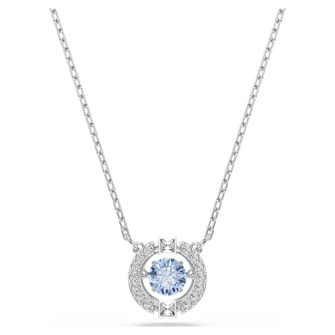Una-ketting met ronde slijpvorm, blauw, gerhodineerd Una-ketting met ronde slijpvorm, blauw, gerhodineerd