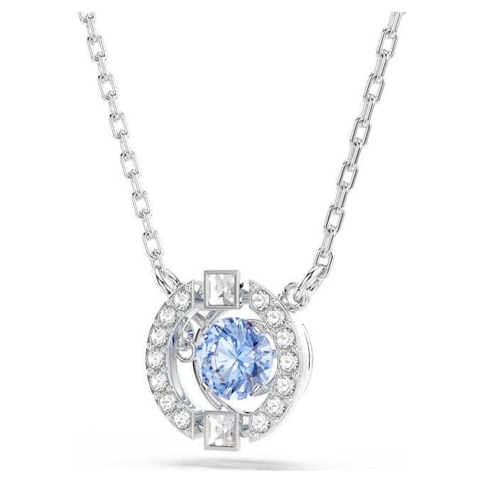 Una-ketting met ronde slijpvorm, blauw, gerhodineerd Una-ketting met ronde slijpvorm, blauw, gerhodineerd
