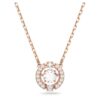 Una-ketting met ronde slijpvorm, wit, roségoudkleurig verguld Una-ketting met ronde slijpvorm, wit, roségoudkleurig verguld