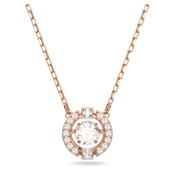 Una-ketting met ronde slijpvorm, wit, roségoudkleurig verguld Una-ketting met ronde slijpvorm, wit, roségoudkleurig verguld