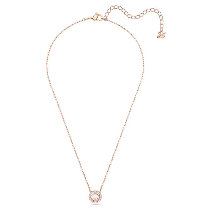 Una-ketting met ronde slijpvorm, wit, roségoudkleurig verguld Una-ketting met ronde slijpvorm, wit, roségoudkleurig verguld