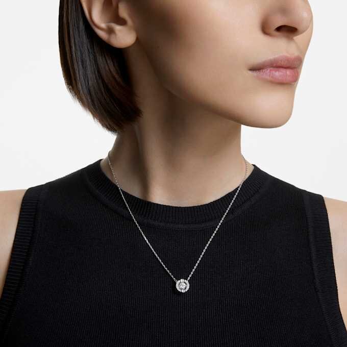 Una-ketting, ronde slijpvorm, wit, gerhodineerd Una-ketting, ronde slijpvorm, wit, gerhodineerd