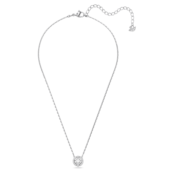 Una-ketting, ronde slijpvorm, wit, gerhodineerd Una-ketting, ronde slijpvorm, wit, gerhodineerd