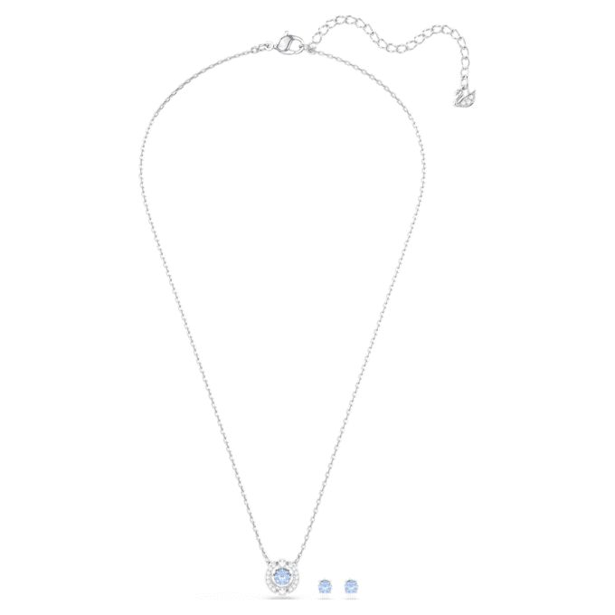 Una-set met ronde slijpvorm, blauw, gerhodineerd Una-set met ronde slijpvorm, blauw, gerhodineerd