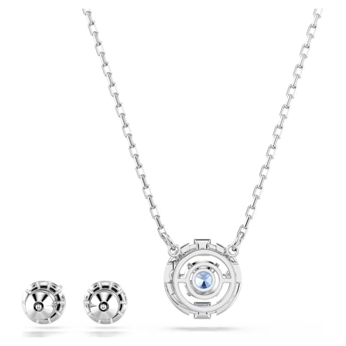 Una-set met ronde slijpvorm, blauw, gerhodineerd Una-set met ronde slijpvorm, blauw, gerhodineerd