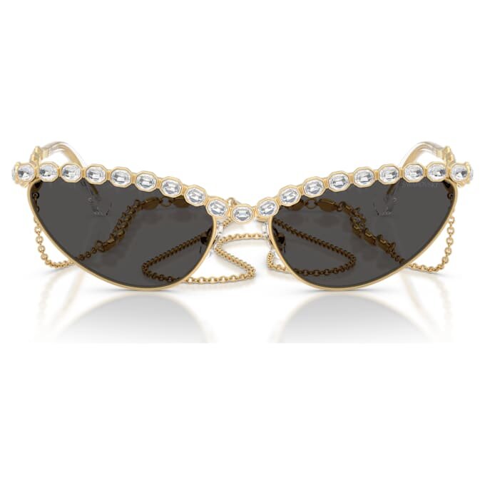 Zonnebril in cat-eye-vorm, met ketting, grijs Zonnebril in cat-eye-vorm, met ketting, grijs