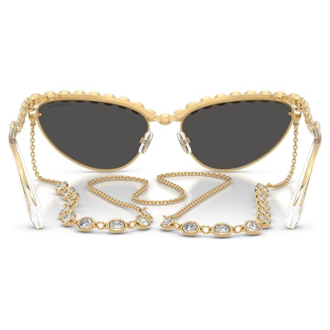 Zonnebril in cat-eye-vorm, met ketting, grijs Zonnebril in cat-eye-vorm, met ketting, grijs