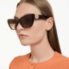Zonnebril in Cat-Eye-vorm, Sk6047, donkerbruin Zonnebril in Cat-Eye-vorm, Sk6047, donkerbruin