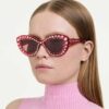 Zonnebril in cat-eye-vorm, Sk6060, rood