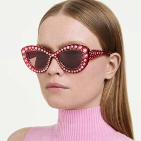 Zonnebril in cat-eye-vorm, Sk6060, rood