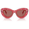 Zonnebril in cat-eye-vorm, Sk6060, rood