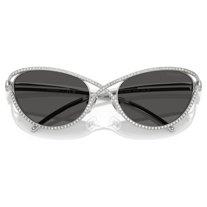 Zonnebril in Cat-Eye-vorm, Sk7025, zilverkleurig Zonnebril in Cat-Eye-vorm, Sk7025, zilverkleurig