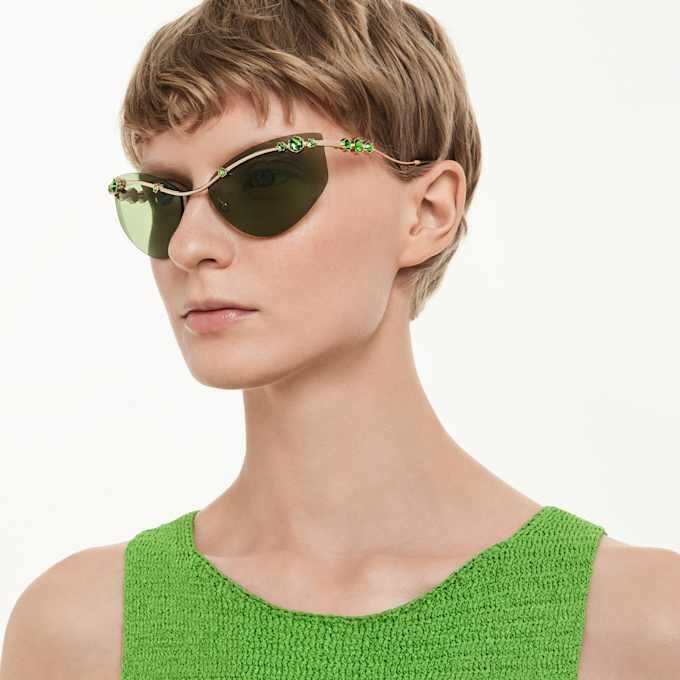 Zonnebril in cat-eye-vorm, SK7039, goudkleurig Zonnebril in cat-eye-vorm, SK7039, goudkleurig