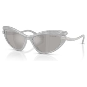 Zonnebril in cat-eye-vorm, zilverkleurig
