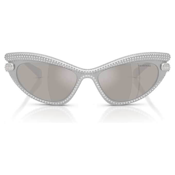 Zonnebril in cat-eye-vorm, zilverkleurig Zonnebril in cat-eye-vorm, zilverkleurig