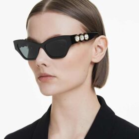 Zonnebril in cat-eye-vorm, zwart