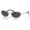 Zonnebril met ovale vorm, 2-in-1 clip-on, Sk7044, zilverkleurig