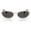 Zonnebril met ovale vorm, 2-in-1 clip-on, Sk7044, zilverkleurig
