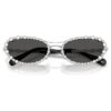 Zonnebril met ovale vorm, 2-in-1 clip-on, Sk7044, zilverkleurig