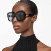 Zonnebril oversized, vierkante vorm, SK6001, zwart Zonnebril oversized, vierkante vorm, SK6001, zwart