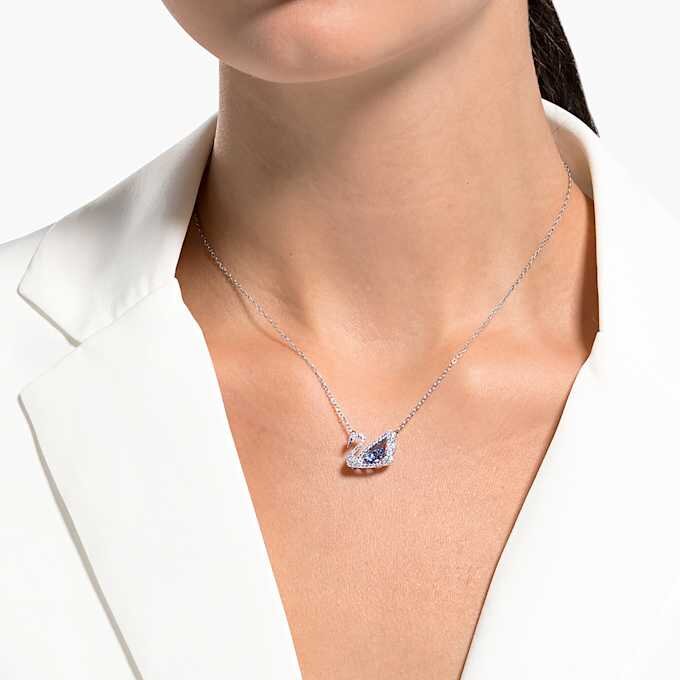 Zwaan-ketting Dansende zwaan, blauw, gerhodineerd Zwaan-ketting Dansende zwaan, blauw, gerhodineerd