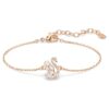 Zwaanarmband met gemengde slijpvormen, zwaan, wit, roségoudkleurig verguld Zwaanarmband met gemengde slijpvormen, zwaan, wit, roségoudkleurig verguld