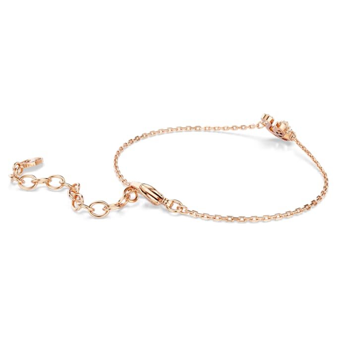 Zwaanarmband met gemengde slijpvormen, zwaan, wit, roségoudkleurig verguld Zwaanarmband met gemengde slijpvormen, zwaan, wit, roségoudkleurig verguld