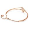 Zwaanarmband, zwart, roségoudkleurig verguld