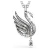 Zwaanhanger en -broche, wit, gerutheniumd Zwaanhanger en -broche, wit, gerutheniumd